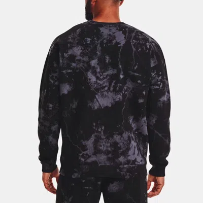 Under Armour Project Rock Rival Fleece Disrupt Printed Crew Sweatshirt 'black Grey'