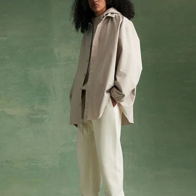 Essentials Fear Of God  Fw23 Button Down Shirt 'silver Cloud' In Gray