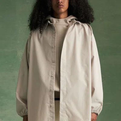 Essentials Fear Of God  Fw23 Button Down Shirt 'silver Cloud' In Gray