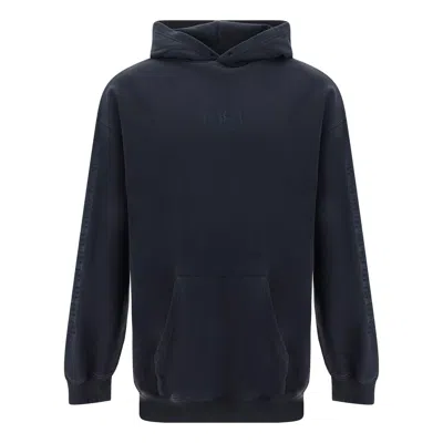 Balenciaga Logo-embroidered Cotton Hoodie In Black