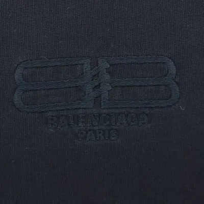 Balenciaga Logo-embroidered Cotton Hoodie In Black