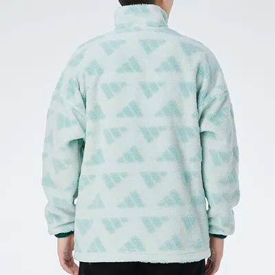 Adidas Originals Adidas Sport Performance Stay Warm Windproof Stand Collar Polar Fleece Pullover Jacket Green