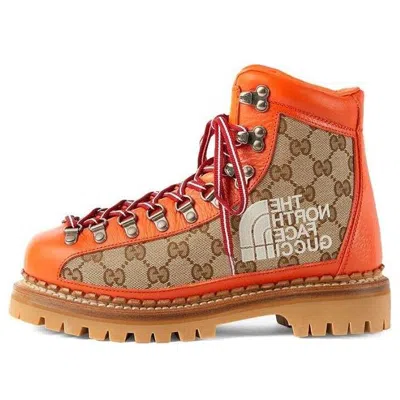 Gucci (wmns)  X The North Face Canvas Leather Boots 'orange' In Multi