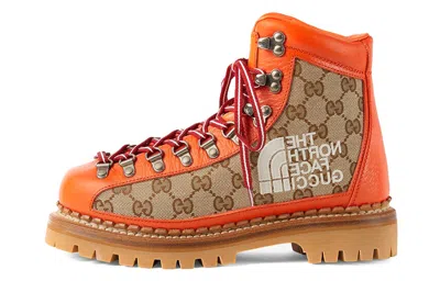 Gucci (wmns)  X The North Face Canvas Leather Boots 'orange' In Multi