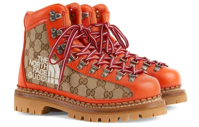 Gucci (wmns)  X The North Face Canvas Leather Boots 'orange' In Multi