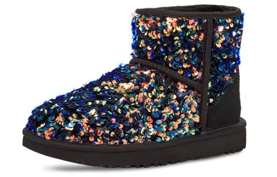 Ugg (wmns)  Classic Mini Stellar Sequin Snow Boots Black In Multi
