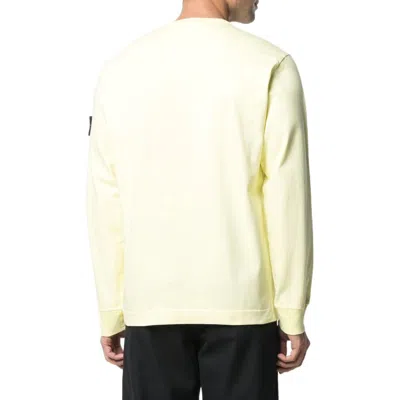Stone Island Relaxed Fit Long-sleeve Crewneck Sweatshirt With Distinctive Patch Logo In Yellow