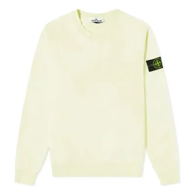 Stone Island Ivory Ribbed Knit Sweater With Crew Neckline In Neutral