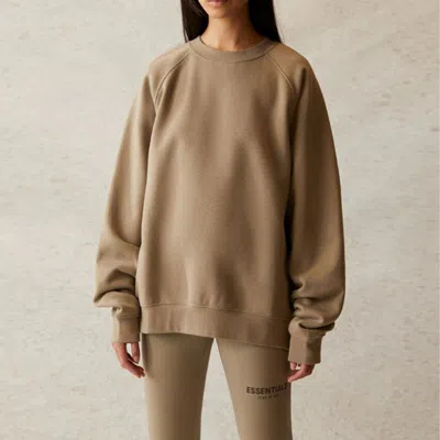 Essentials Fear Of God  Ss21 Pull-over Crewneck Moss In Neutral