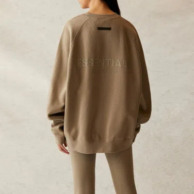 Essentials Fear Of God  Ss21 Pull-over Crewneck Moss In Neutral