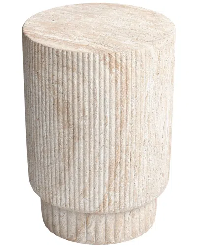 Empire Art Direct Elysian Union Travertine Finish Italian Design Side Table In Neutral