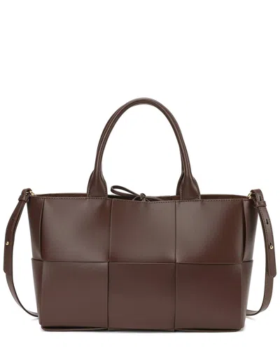 Tiffany & Fred Paris Smooth Woven Leather Top Handle Tote