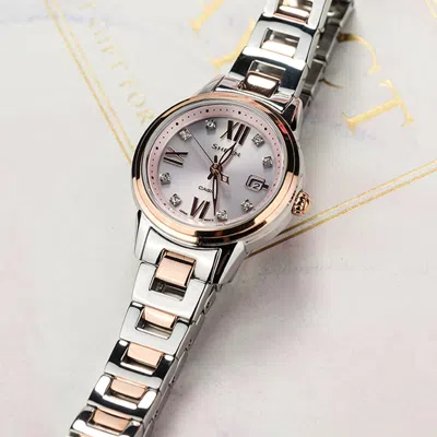 Casio Sheen Solar Powered Quartz Waterproof Sapphire Crystal In Silver
