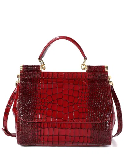 Tiffany & Fred Paris Croc-embossed Leather Satchel