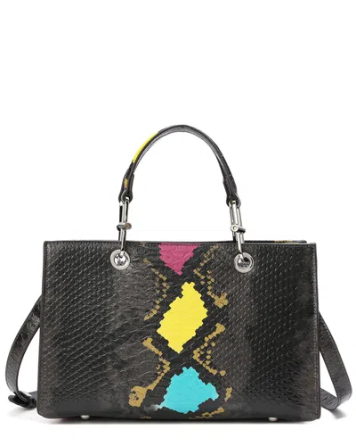 Tiffany & Fred Paris Snake-embossed Leather Top Handle Tote