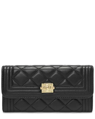 Tiffany & Fred Paris Quilted Leather Wallet In Black
