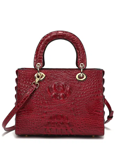Tiffany & Fred Paris Alligator-embossed Leather Satchel
