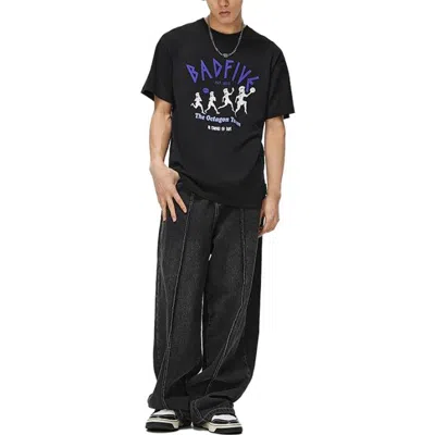 Li-ning X Anti-wu Badfive Casual Graphic Print Tee 'black Purple'