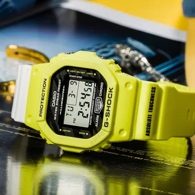 Casio G-shock Square 'green' In Yellow