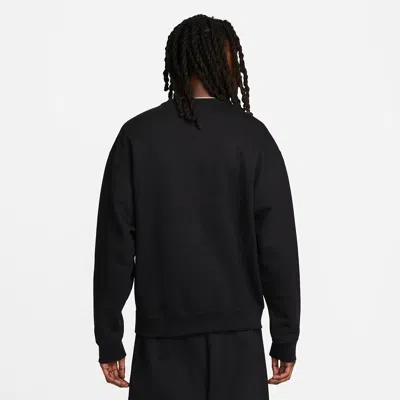Nike Solo Swoosh Oversized Logo-embroidered Cotton-blend Jersey Sweatshirt In Black
