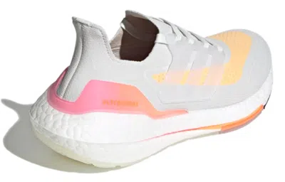 Adidas Originals (wmns) Adidas Ultraboost 21 'white Acid Orange' In Gray