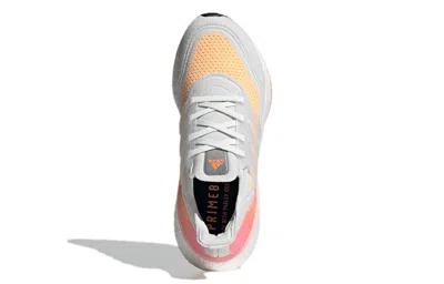 Adidas Originals (wmns) Adidas Ultraboost 21 'white Acid Orange' In Gray