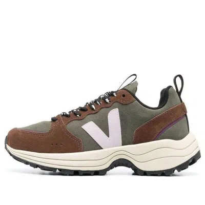 Veja Brown Suede And Textile Sneakers With Sole In Multi