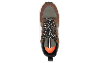 Veja Brown Suede And Textile Sneakers With Sole In Multi