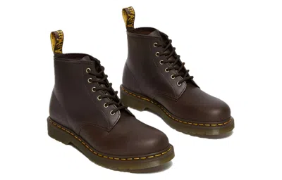 Dr. Martens 101 27761201 Boots Unisex Dark Brown Leather Ankle Gal1288 In Brown