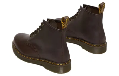 Dr. Martens 101 27761201 Boots Unisex Dark Brown Leather Ankle Gal1288 In Brown