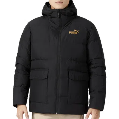 Puma Street Style Hoodie Down Jacket 'black' In Black