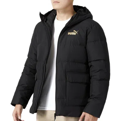 Puma Street Style Hoodie Down Jacket 'black' In Black