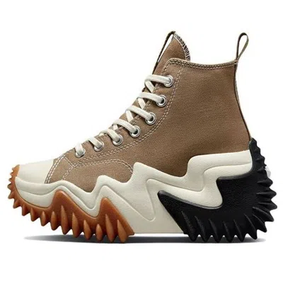 Converse Run Star Motion Hi Canvas Platform Sneakers In Beige-neutral