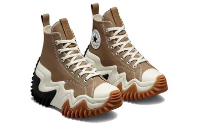 Converse Run Star Motion Hi Canvas Platform Sneakers In Beige-neutral