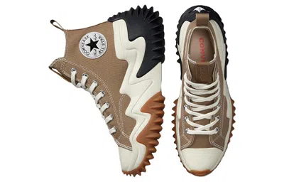 Converse Run Star Motion Hi Canvas Platform Sneakers In Beige-neutral