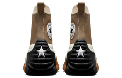 Converse Run Star Motion Hi Canvas Platform Sneakers In Beige-neutral