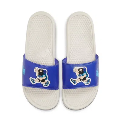 Nike Benassi Jdi Print Slide 'hiker Cartoon - Light Bone' In Multi