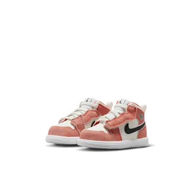Air Jordan (td)  1 Mid Alt Se 'team Orange Sail White' In Pink