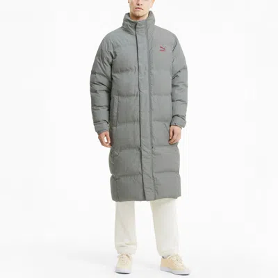 Puma Layer Down Jacket 'grey Orange' In Gray