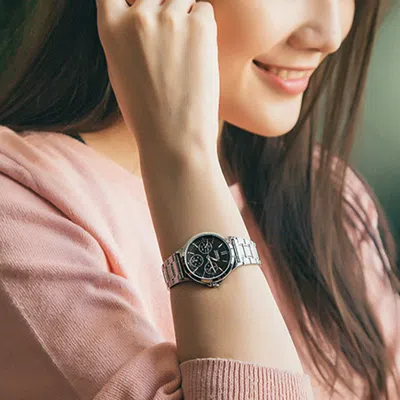 Casio Waterproof Quartz Silver/ Black Analog In Metallic