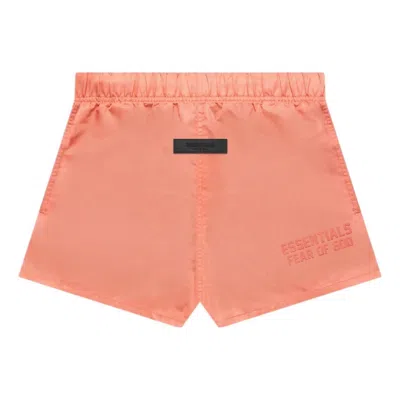 Essentials Fear Of God  Fw22 Nylon Running Shorts Coral In Pink