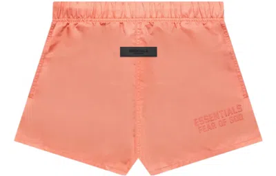 Essentials Fear Of God  Fw22 Nylon Running Shorts Coral In Pink