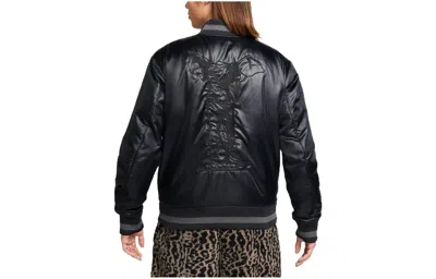 Nike Alphabet Pattern Single Breasted Stay Warm Long Sleeves Jacket Men's Black