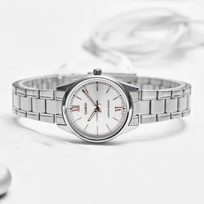 Casio Quartz Waterproof Silver Analog In Metallic