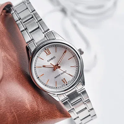 Casio Quartz Waterproof Silver Analog In Metallic