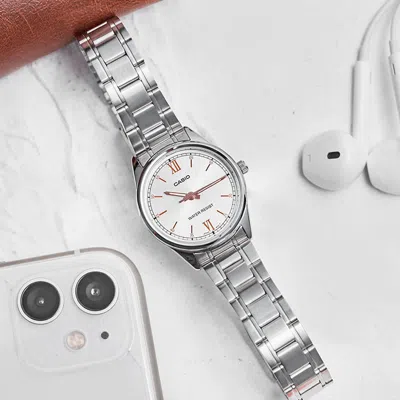 Casio Quartz Waterproof Silver Analog In Metallic