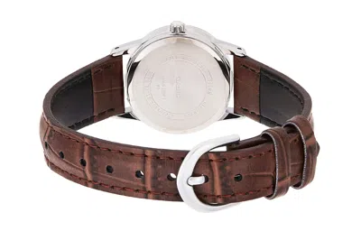 Casio Quartz Waterproof White Analog In Brown