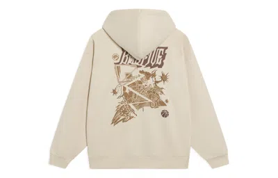 Li-ning Badfive Cartoon Graphic Hoodie 'beige' In Neutral