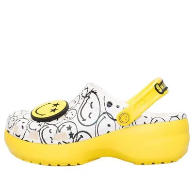 Crocs (wmns)  X Smiley World Charm Classic Platform Clogs 'yellow White'