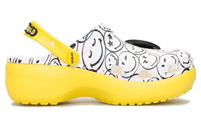 Crocs (wmns)  X Smiley World Charm Classic Platform Clogs 'yellow White'